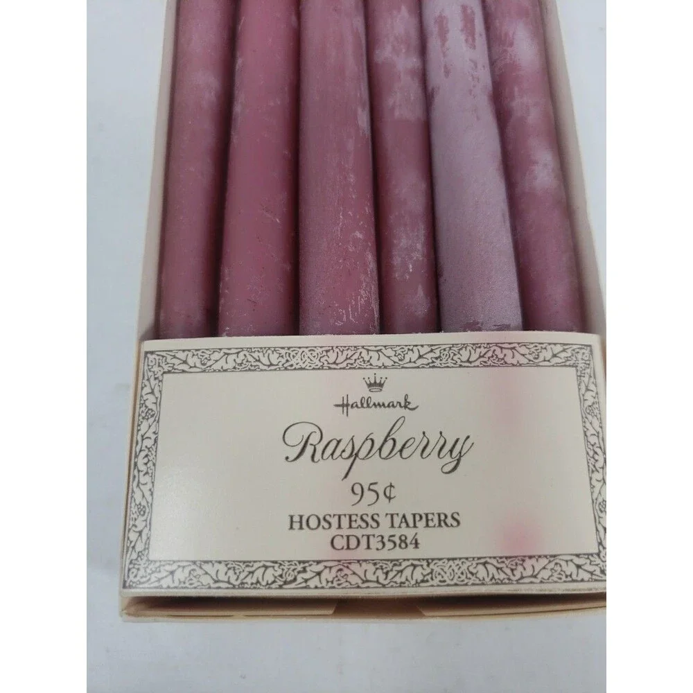 Vintage Hallmark Raspberry Hostess Tapers 10